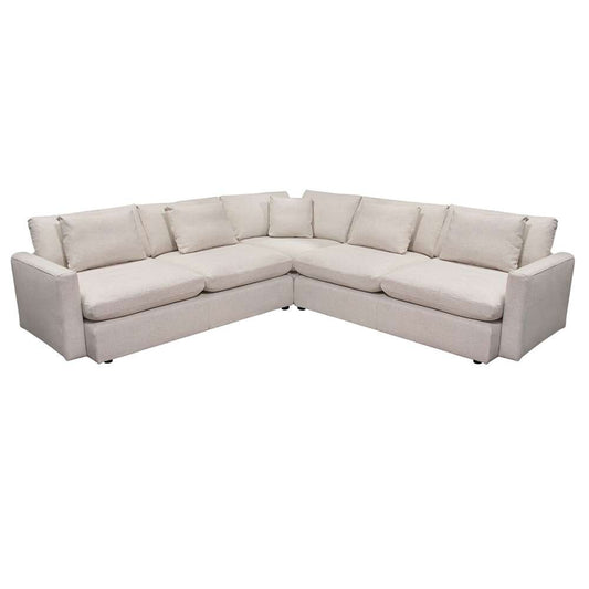 Diamond Sofa - Arcadia 3PC Corner Sectional w/ Feather Down Seating in Cream Fabric - ARCADIACM3PC veiw 1