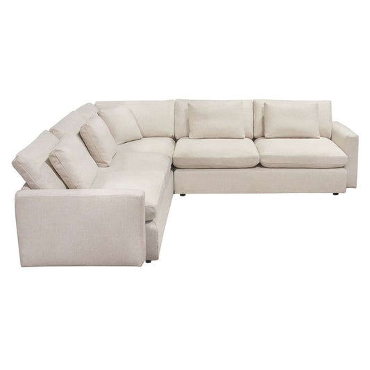 Diamond Sofa - Arcadia 3PC Corner Sectional w/ Feather Down Seating in Cream Fabric - ARCADIACM3PC veiw 2