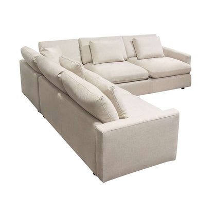 Diamond Sofa - Arcadia 3PC Corner Sectional w/ Feather Down Seating in Cream Fabric - ARCADIACM3PC veiw 4