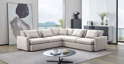 Diamond Sofa - Arcadia 3PC Corner Sectional w/ Feather Down Seating in Cream Fabric - ARCADIACM3PC veiw 5