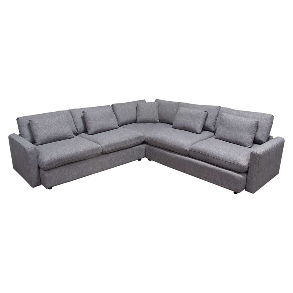 Diamond Sofa - Arcadia 3PC Corner Sectional w/ Feather Down Seating in Grey Fabric - ARCADIAGR3PC veiw 1