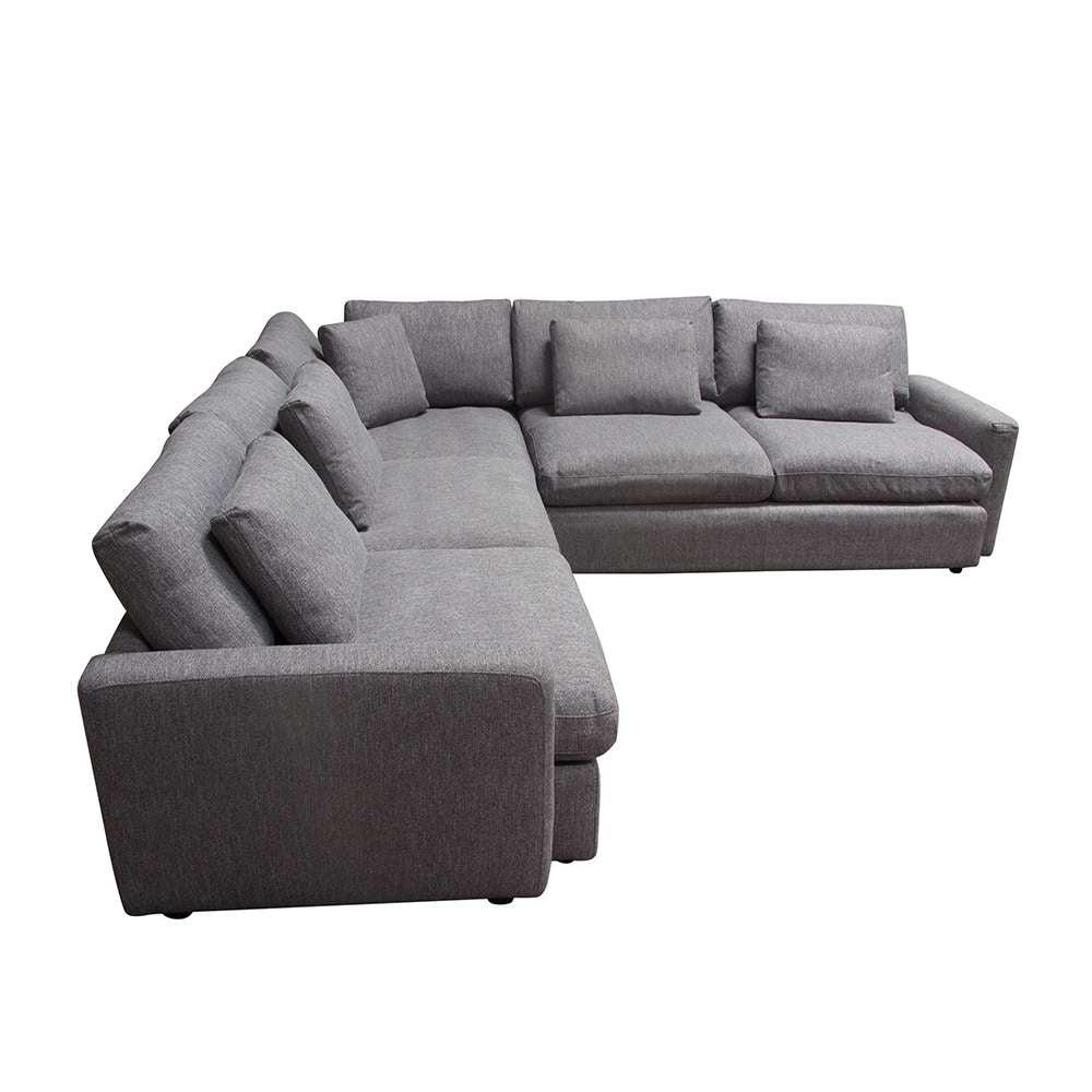 Diamond Sofa - Arcadia 3PC Corner Sectional w/ Feather Down Seating in Grey Fabric - ARCADIAGR3PC veiw 3