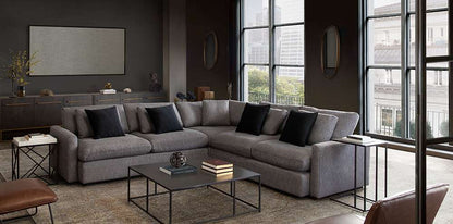 Diamond Sofa - Arcadia 3PC Corner Sectional w/ Feather Down Seating in Grey Fabric - ARCADIAGR3PC veiw 4