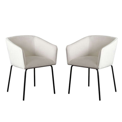 Diamond Sofa - Avery Dining Chairs in Mist White Performance Fabric w/ Black Metal Leg (Set of 2) - AVERYDCWH2PK veiw 1