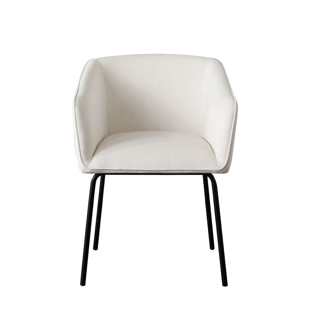 Diamond Sofa - Avery Dining Chairs in Mist White Performance Fabric w/ Black Metal Leg (Set of 2) - AVERYDCWH2PK veiw 2