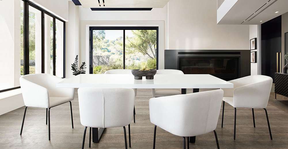 Diamond Sofa - Avery Dining Chairs in Mist White Performance Fabric w/ Black Metal Leg (Set of 2) - AVERYDCWH2PK veiw 4