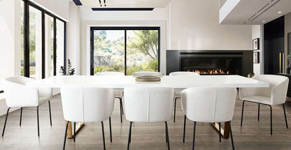 Diamond Sofa - Avery Dining Chairs in Mist White Performance Fabric w/ Black Metal Leg (Set of 2) - AVERYDCWH2PK veiw 5