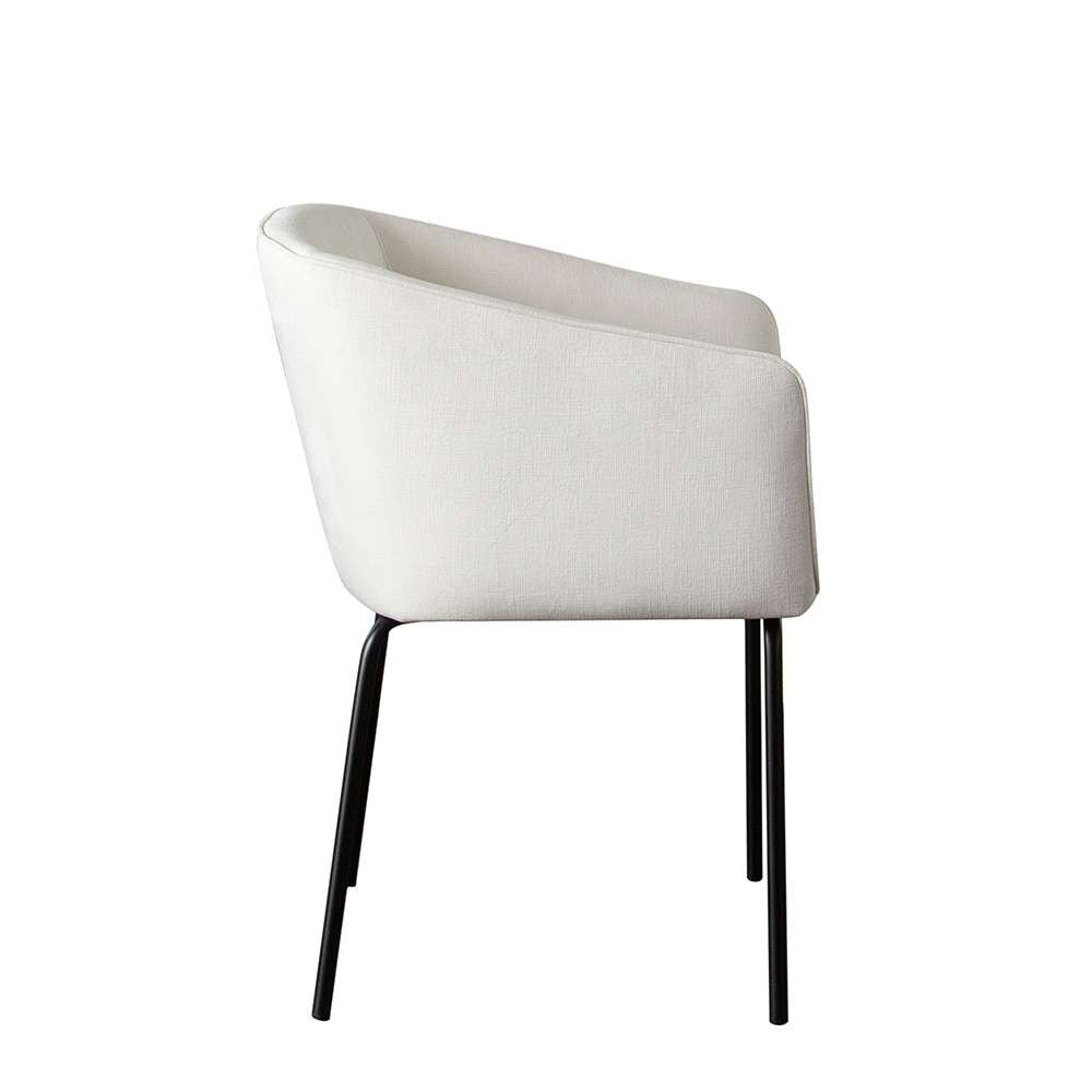 Diamond Sofa - Avery Dining Chairs in Mist White Performance Fabric w/ Black Metal Leg (Set of 2) - AVERYDCWH2PK veiw 6