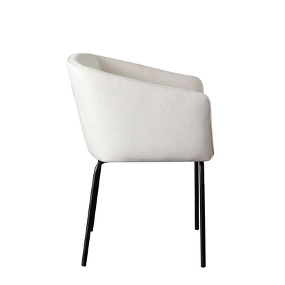 Diamond Sofa - Avery Dining Chairs in Mist White Performance Fabric w/ Black Metal Leg (Set of 2) - AVERYDCWH2PK veiw 6