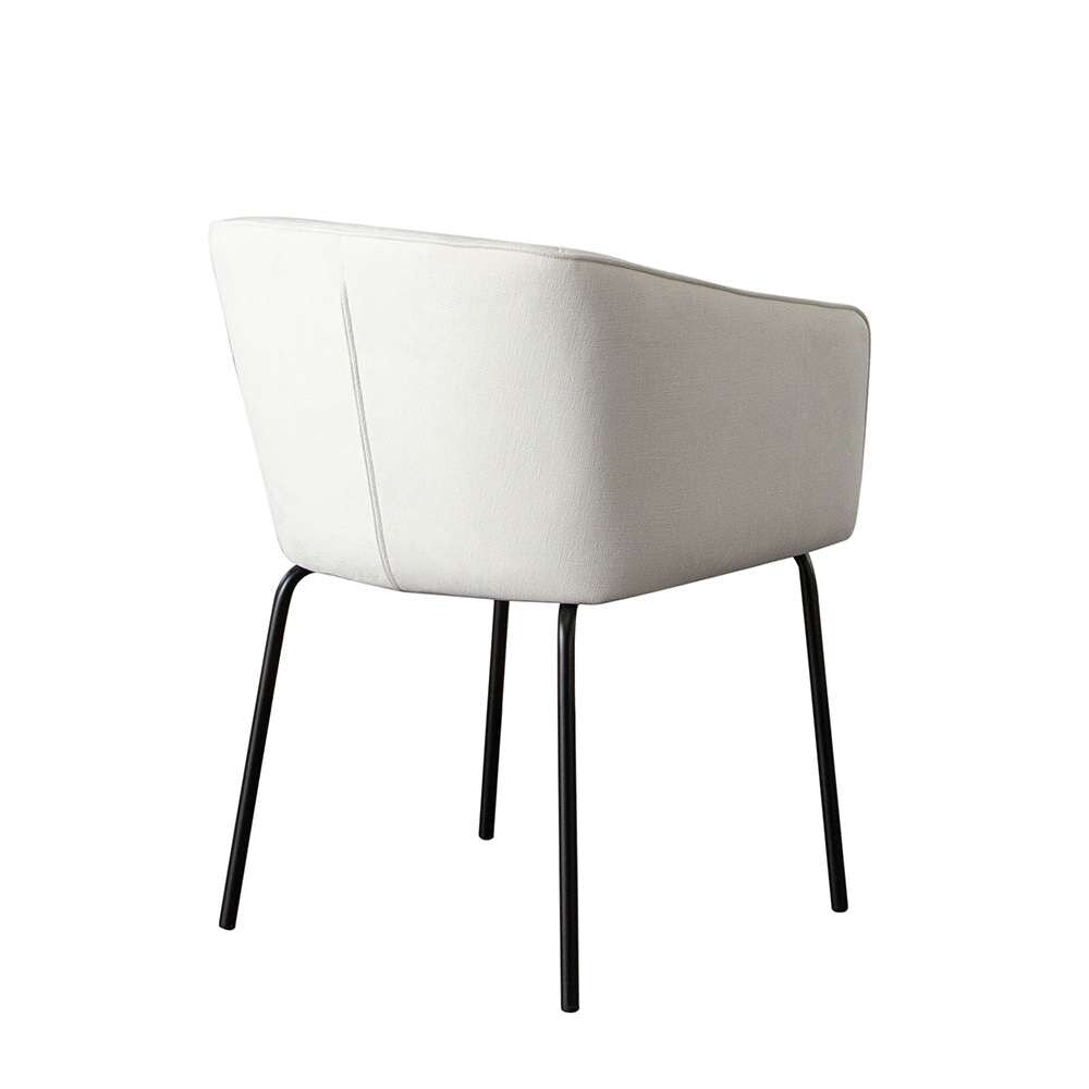 Diamond Sofa - Avery Dining Chairs in Mist White Performance Fabric w/ Black Metal Leg (Set of 2) - AVERYDCWH2PK veiw 7