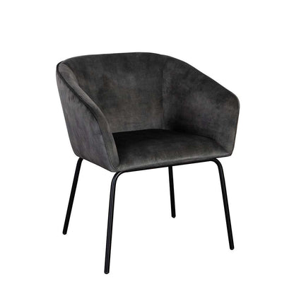 Diamond Sofa - Avery Dining Chairs in Textured Grey Velvet w/ Black Metal Leg (Set of 2) - AVERYDCGR2PK veiw 3