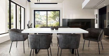 Diamond Sofa - Avery Dining Chairs in Textured Grey Velvet w/ Black Metal Leg (Set of 2) - AVERYDCGR2PK veiw 4