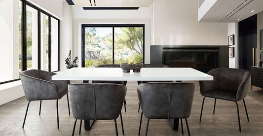 Diamond Sofa - Avery Dining Chairs in Textured Grey Velvet w/ Black Metal Leg (Set of 2) - AVERYDCGR2PK veiw 4