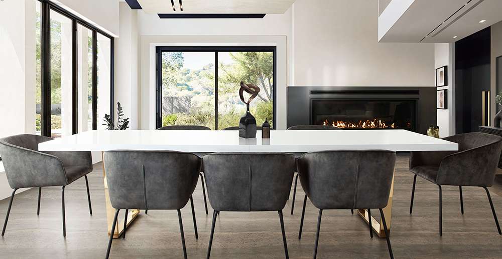 Diamond Sofa - Avery Dining Chairs in Textured Grey Velvet w/ Black Metal Leg (Set of 2) - AVERYDCGR2PK veiw 5