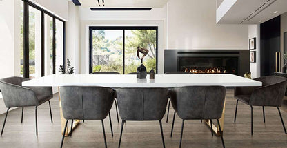 Diamond Sofa - Avery Dining Chairs in Textured Grey Velvet w/ Black Metal Leg (Set of 2) - AVERYDCGR2PK veiw 5