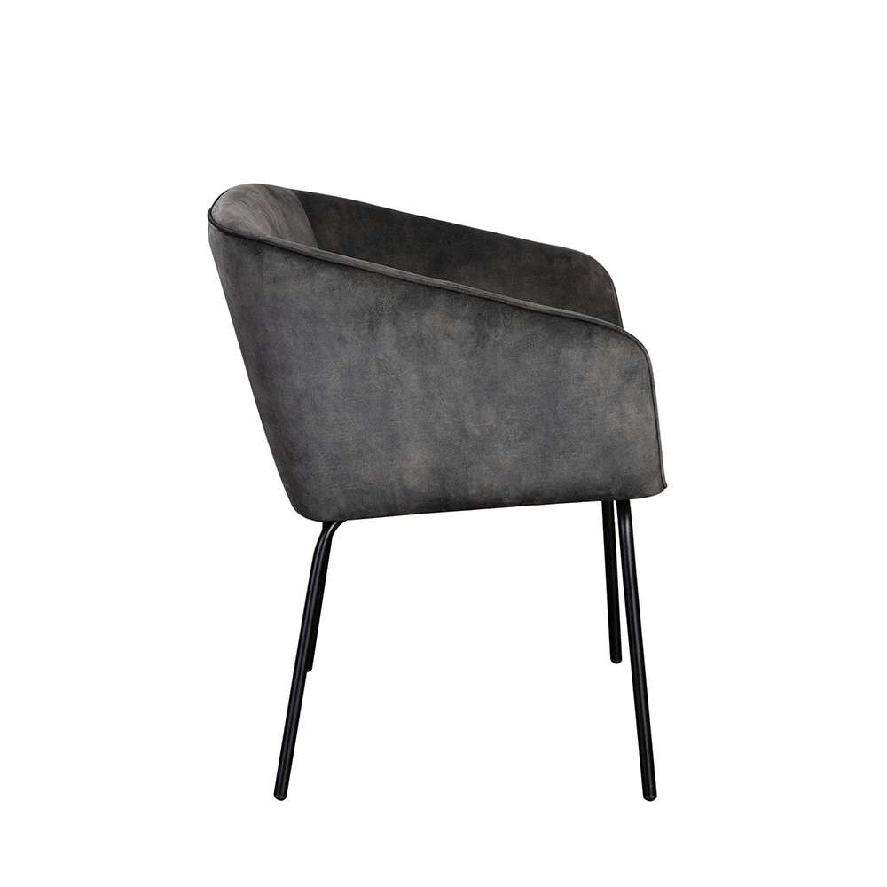 Diamond Sofa - Avery Dining Chairs in Textured Grey Velvet w/ Black Metal Leg (Set of 2) - AVERYDCGR2PK veiw 6