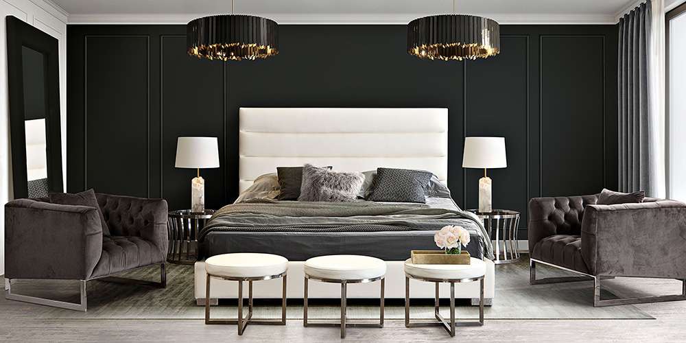 Diamond Sofa - Bardot Channel Tufted Queen Bed in White Leatherette - BARDOTQUBEDWH veiw 4