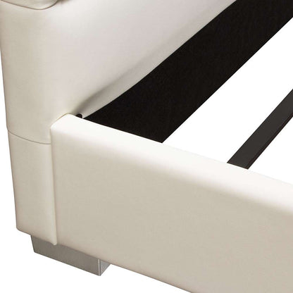 Diamond Sofa - Bardot Channel Tufted Queen Bed in White Leatherette - BARDOTQUBEDWH veiw 8