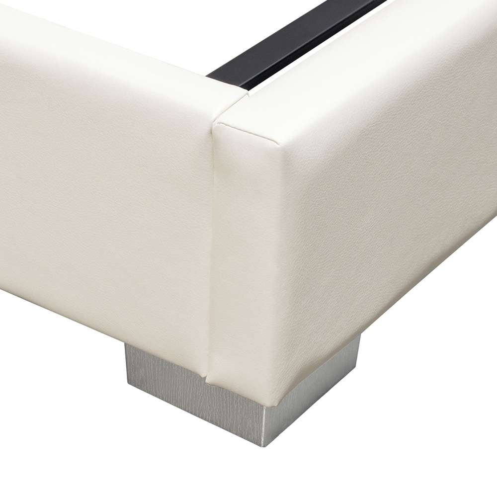 Diamond Sofa - Bardot Channel Tufted Queen Bed in White Leatherette - BARDOTQUBEDWH veiw 10