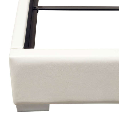 Diamond Sofa - Bardot Channel Tufted Queen Bed in White Leatherette - BARDOTQUBEDWH veiw 11
