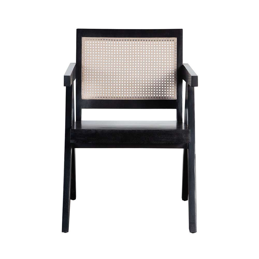 Diamond Sofa - Carter Dining/Accent Chair in Solid Wood Frame in Black Finish w/ Natural Cane Seat Back - CARTERCHBL veiw 1