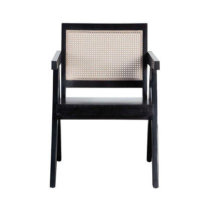 Diamond Sofa - Carter Dining/Accent Chair in Solid Wood Frame in Black Finish w/ Natural Cane Seat Back - CARTERCHBL veiw 1