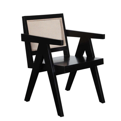 Diamond Sofa - Carter Dining/Accent Chair in Solid Wood Frame in Black Finish w/ Natural Cane Seat Back - CARTERCHBL veiw 2