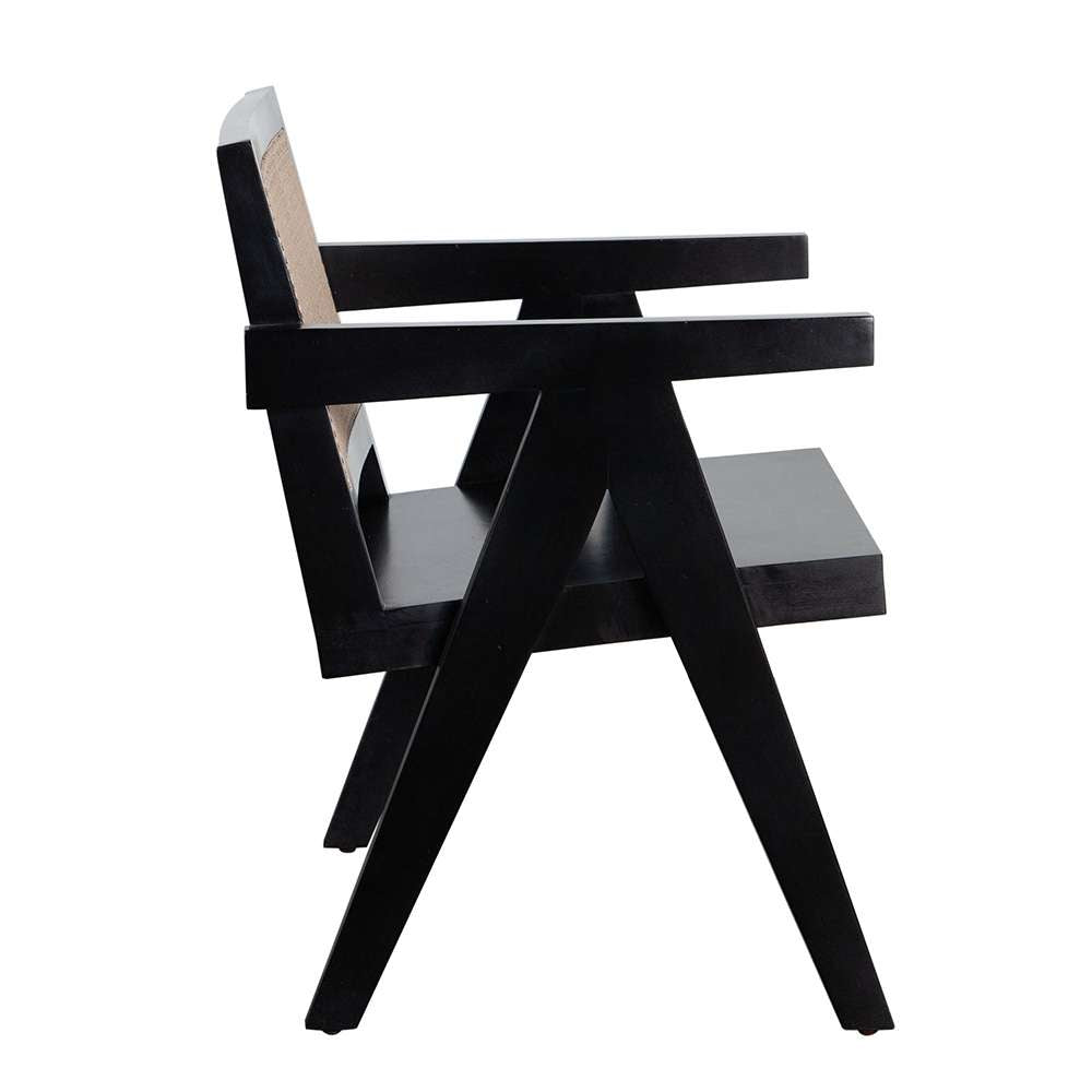 Diamond Sofa - Carter Dining/Accent Chair in Solid Wood Frame in Black Finish w/ Natural Cane Seat Back - CARTERCHBL veiw 3