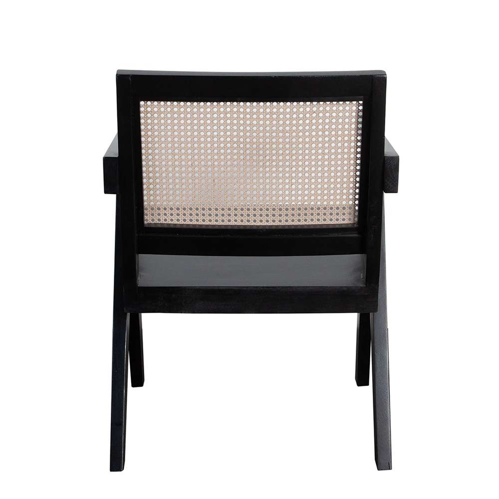 Diamond Sofa - Carter Dining/Accent Chair in Solid Wood Frame in Black Finish w/ Natural Cane Seat Back - CARTERCHBL veiw 5