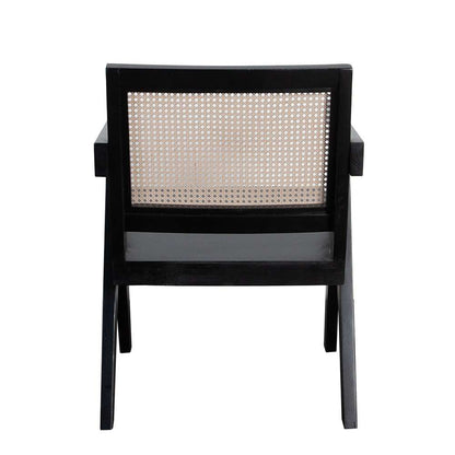 Diamond Sofa - Carter Dining/Accent Chair in Solid Wood Frame in Black Finish w/ Natural Cane Seat Back - CARTERCHBL veiw 5