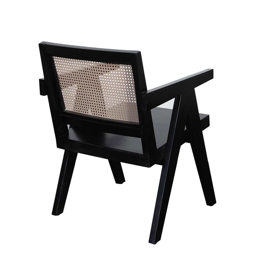 Diamond Sofa - Carter Dining/Accent Chair in Solid Wood Frame in Black Finish w/ Natural Cane Seat Back - CARTERCHBL veiw 6