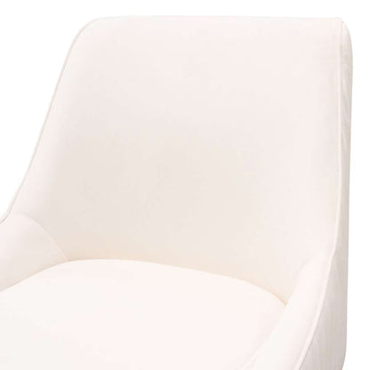 Diamond Sofa - Quinn Dining Chairs w/ Vertical Outside Pleat Detail and Contoured Arm in Cream Velvet w/ Brushed Gold Metal Leg (Set of 2) - QUINNDCCM2PK veiw 11