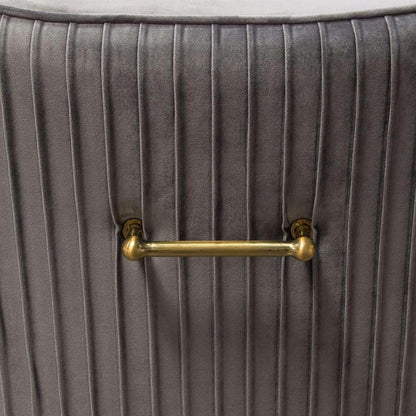 Diamond Sofa - Quinn Dining Chairs w/ Vertical Outside Pleat Detail and Contoured Arm in Grey Velvet w/ Brushed Gold Metal Leg (Set of 2) - QUINNDCGR2PK veiw 3