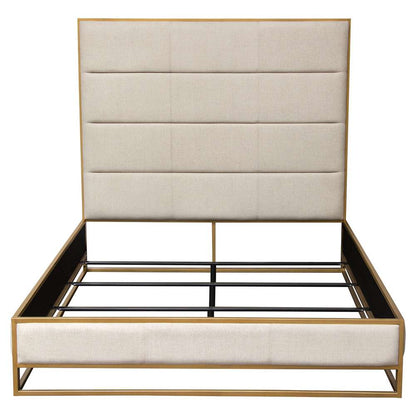 Diamond Sofa - Empire Eastern King Bed in Sand Fabric with Hand brushed Gold Metal Frame - EMPIREEKBEDSD veiw 1