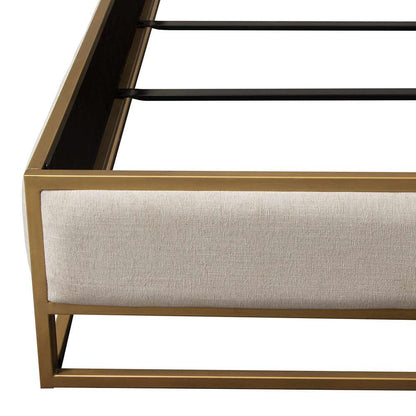 Diamond Sofa - Empire Eastern King Bed in Sand Fabric with Hand brushed Gold Metal Frame - EMPIREEKBEDSD veiw 5