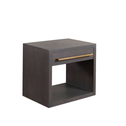 Diamond Sofa - Encore Solid Mango Wood 1-Drawer End Table in Grey Oak Finish w/ Gold Metal Handle - ENCOREETGO veiw 1