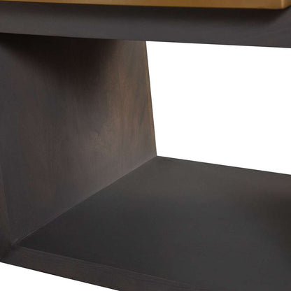Diamond Sofa - Encore Solid Mango Wood 1-Drawer End Table in Grey Oak Finish w/ Gold Metal Handle - ENCOREETGO veiw 9