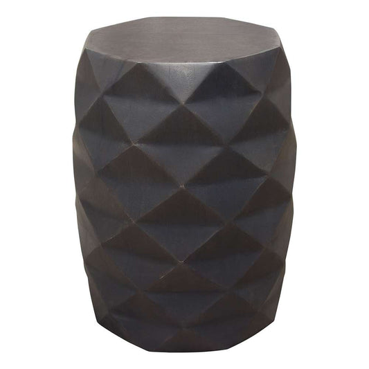 Diamond Sofa - Fig Solid Mango Wood Accent Table in Grey Finish w/ Geometric Motif - FIGETGR veiw 1
