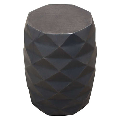 Diamond Sofa - Fig Solid Mango Wood Accent Table in Grey Finish w/ Geometric Motif - FIGETGR veiw 2