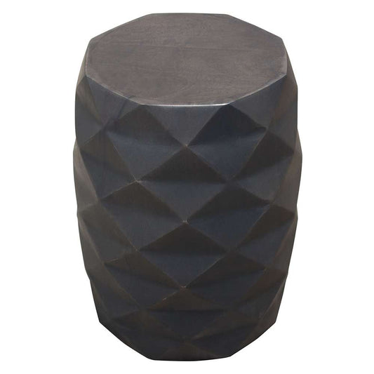 Diamond Sofa - Fig Solid Mango Wood Accent Table in Grey Finish w/ Geometric Motif - FIGETGR veiw 2