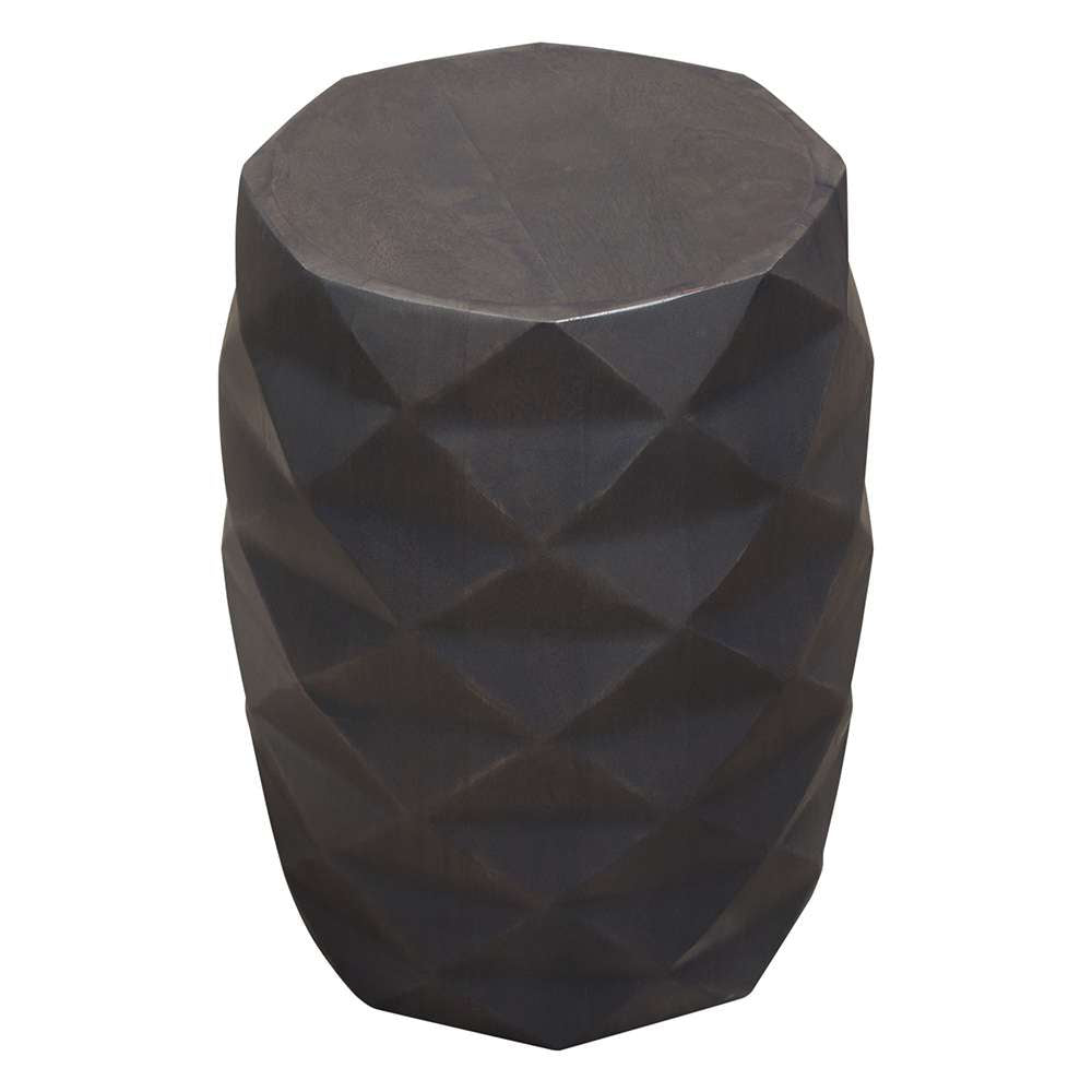 Diamond Sofa - Fig Solid Mango Wood Accent Table in Grey Finish w/ Geometric Motif - FIGETGR veiw 3