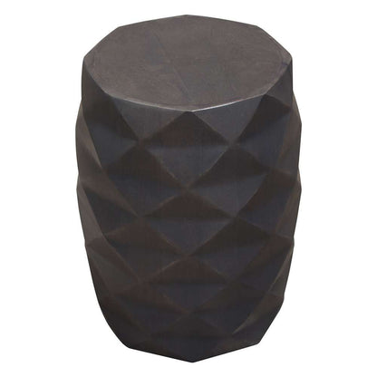 Diamond Sofa - Fig Solid Mango Wood Accent Table in Grey Finish w/ Geometric Motif - FIGETGR veiw 3