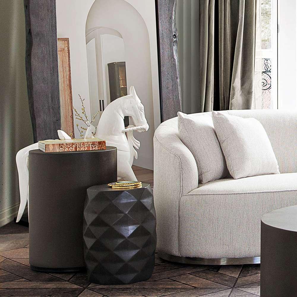 Diamond Sofa - Fig Solid Mango Wood Accent Table in Grey Finish w/ Geometric Motif - FIGETGR veiw 4