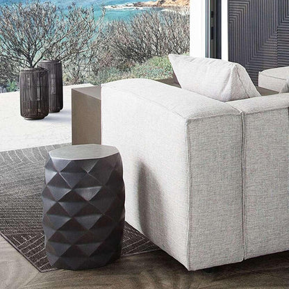 Diamond Sofa - Fig Solid Mango Wood Accent Table in Grey Finish w/ Geometric Motif - FIGETGR veiw 5