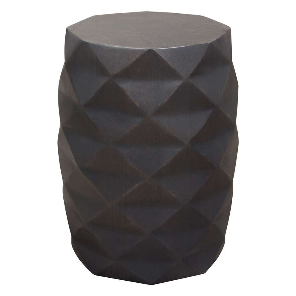 Diamond Sofa - Fig Solid Mango Wood Accent Table in Grey Finish w/ Geometric Motif - FIGETGR veiw 8