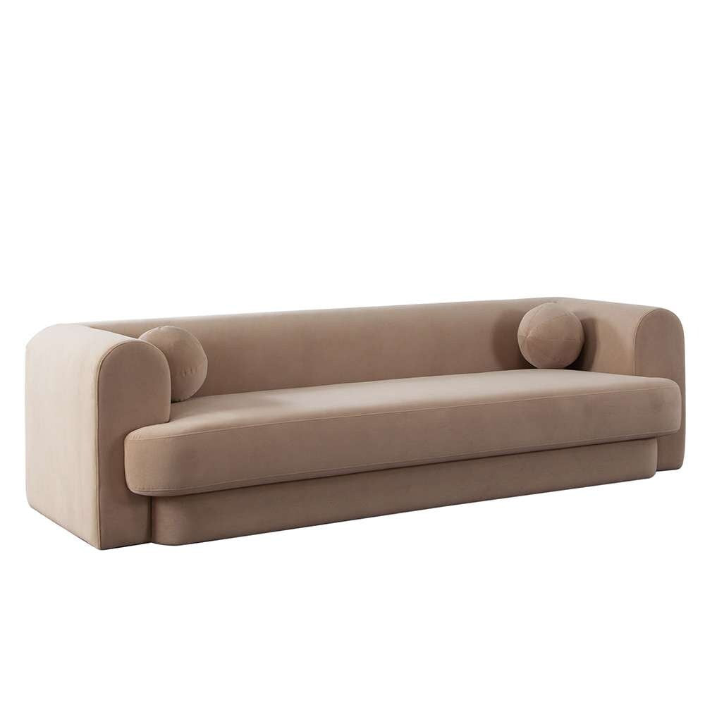 Diamond Sofa - Form Sofa in Camel Performance Velvet w/ (2) Accent Pillow Balls - FORMSOCA veiw 9