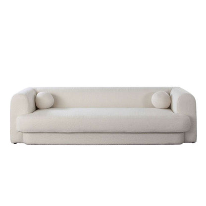 Diamond Sofa - Form Sofa in Ivory Boucle Fabric w/ (2) Accent Pillow Balls - FORMSOIV veiw 1