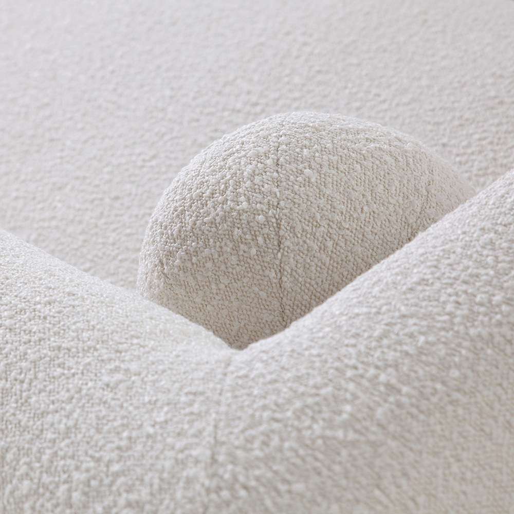 Diamond Sofa - Form Sofa in Ivory Boucle Fabric w/ (2) Accent Pillow Balls - FORMSOIV veiw 3