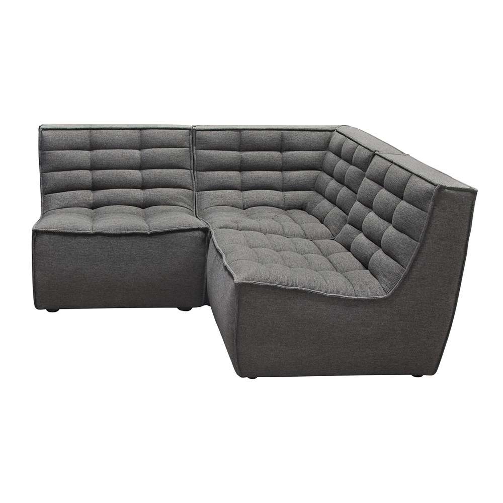 Diamond Sofa - Marshall 3PC Corner Modular Sectional w/ Scooped Seat in Grey Fabric - MARSHALL3PCGR veiw 1
