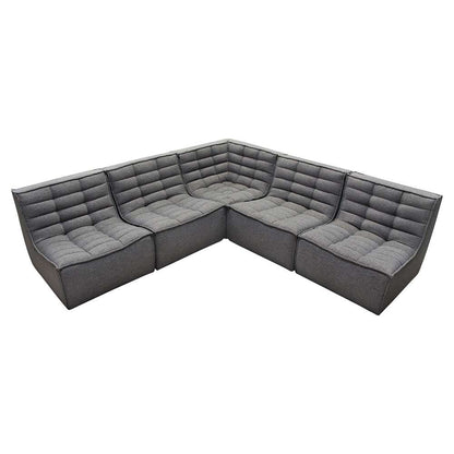 Diamond Sofa - Marshall 5PC Corner Modular Sectional w/ Scooped Seat in Grey Fabric - MARSHALL5PCGR veiw 2
